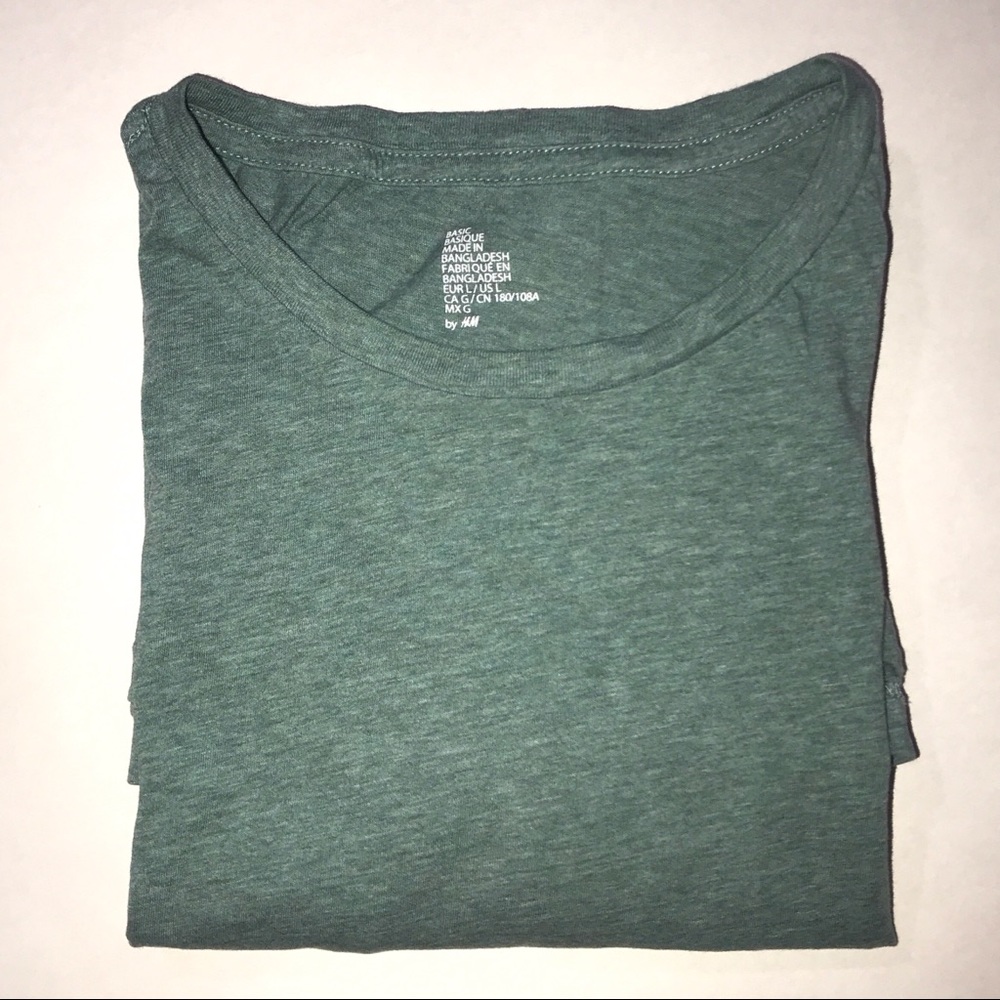 Men Basic Tee Light Green Large Size